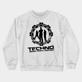 Techno Brings People Together - logo (black) Crewneck Sweatshirt